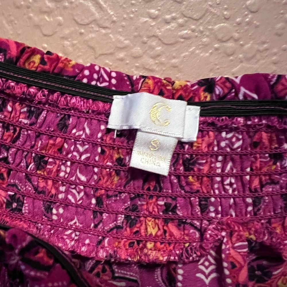 Charming Charlie red patterned top - Picture 4 of 7